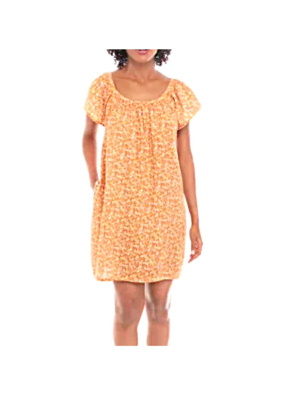 Wonderly Orange Printed Mini Dress